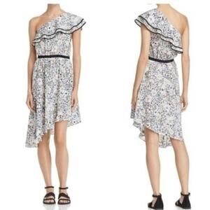 Likely Dress Size 6 Black White Floral One-shoulder Flowers Festival Wedding NWT